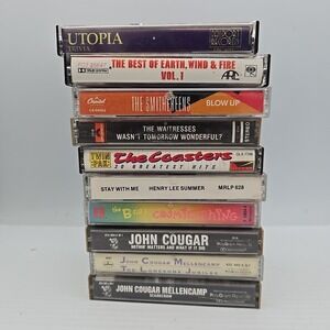 Vintage Cassette Tape Lot Mellencamp,‎ B-52s, Utopia And More